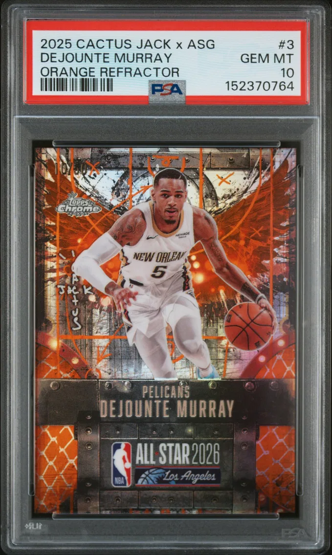 2025 #3 Dejounte Murray PSA 10 Topps Chrome Cactus Jack X NBA All-Star Game