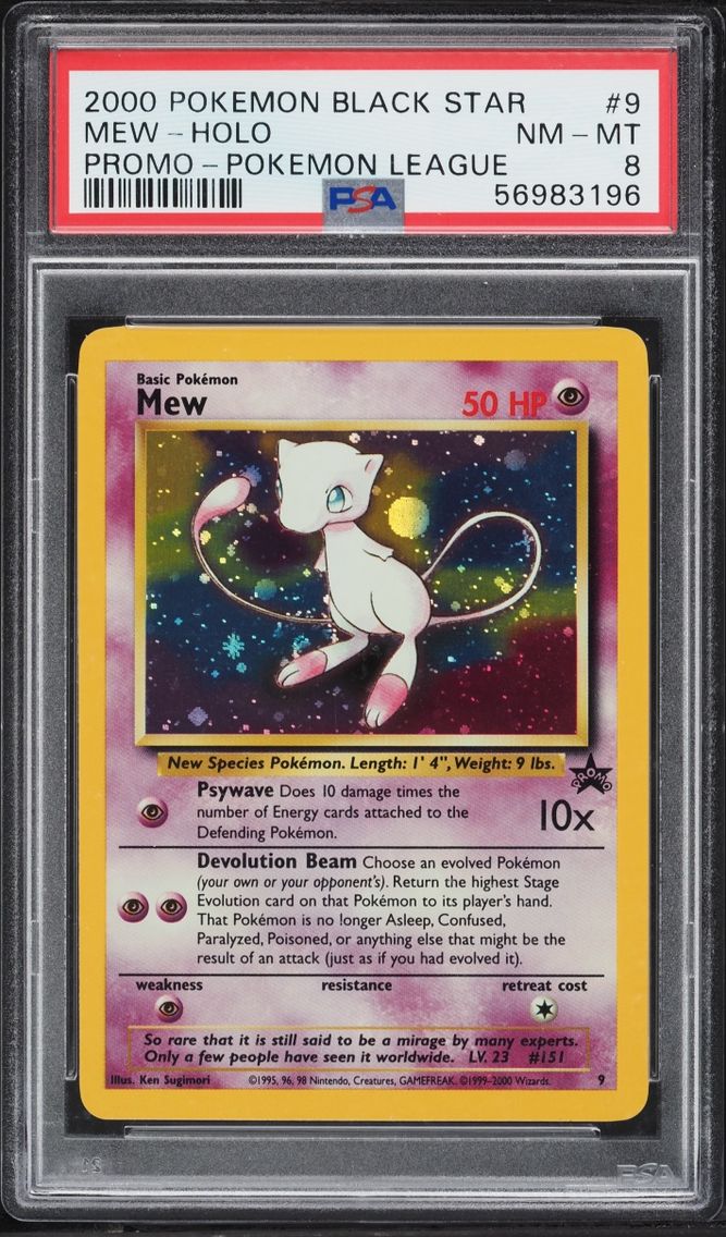 2000 #9 Mew PSA 8 Pokemon League Black Star Promo Holo