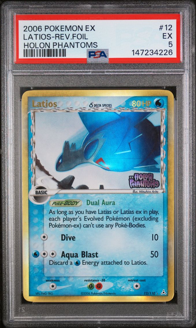 2006 #12 Latios-Reverse Foil PSA 5 EX Holon Phantoms