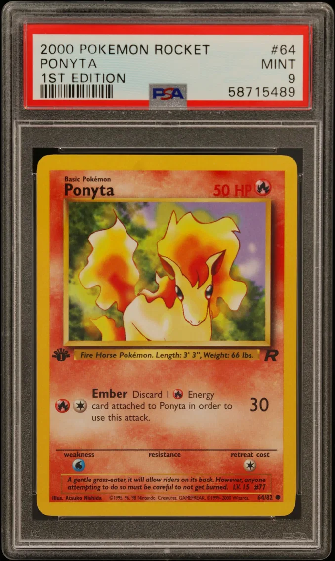 2000 Pokemon Rocket Ponyta 1st Edition Rocket #64 PSA 9