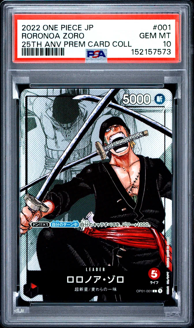 2022 #001 Roronoa Zoro PSA 10 One Piece Japanese 25th Anniversary Premium Card Collection