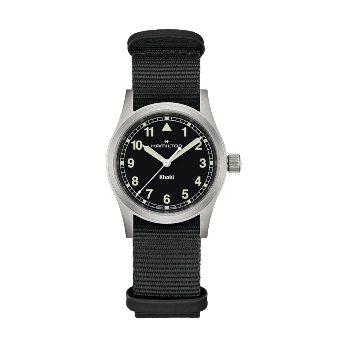Hamilton Khaki Field Quartz 33mm - Black on One-Piece Textile Strap