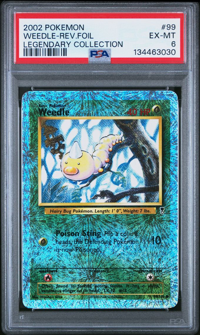 2002 #99 Weedle-Reverse Foil PSA 6 Legendary Collection Pokemon