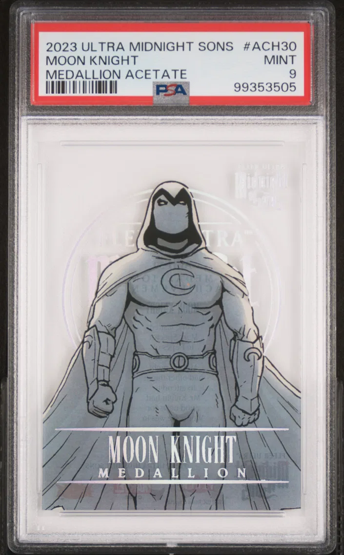 2023 #ACH30 Moon Knight PSA 9 Fleer Ultra Midnight Sons Medallions Acetate