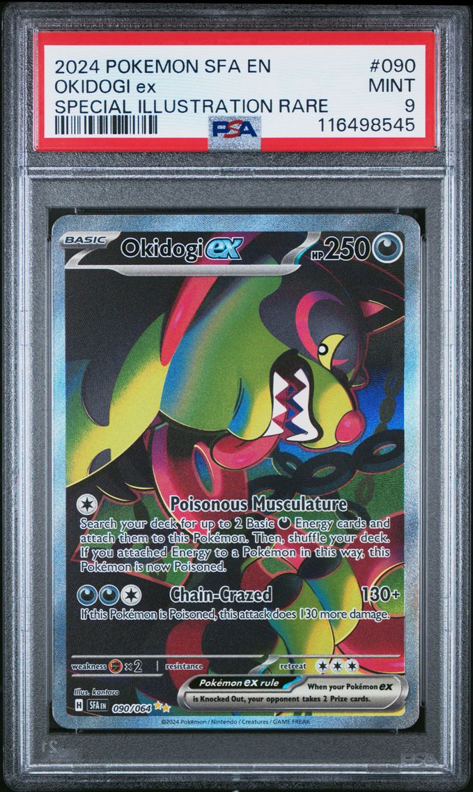 2024 #090 Okidogi EX PSA 9 Sfa EN-Shrouded Fable Pokemon