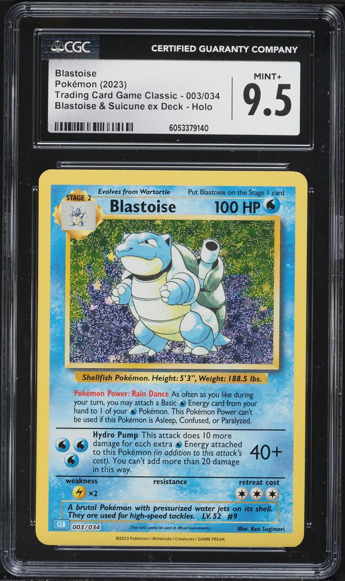 2023 #3 Blastoise CGC 9.5 Clb-Trading Card Game Classic Blastoise & Suicune EX Deck Pokemon