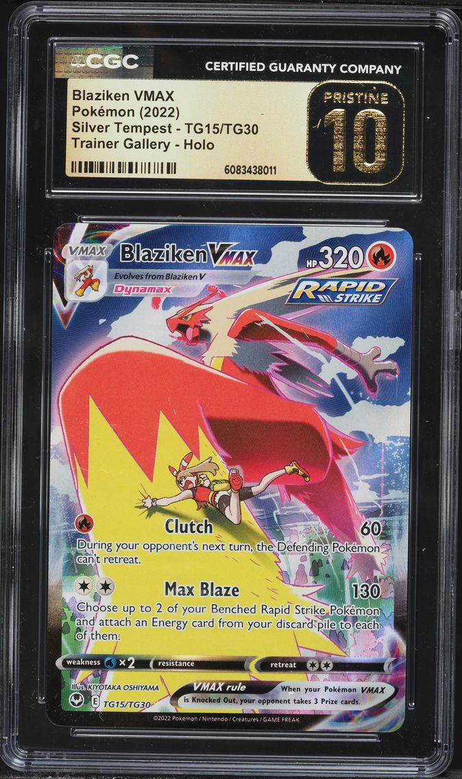 2022 #TG15 Full Art/Blaziken Vmax CGC 10 Pristine Sword & Shield Silver Tempest Pokemon