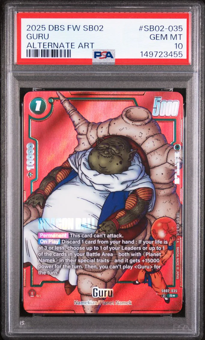 2025 #SB02-035 Guru PSA 10 Dragon Ball Super Card Game Fusion World Manga Booster 02
