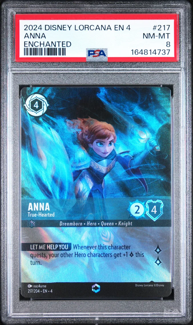 2024 #217 Anna - True-Hearted PSA 8 Disney Lorcana EN 4-Ursula's Return