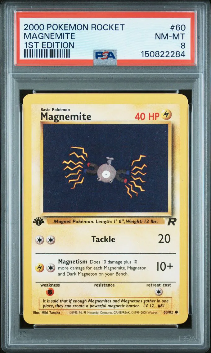 2000 #60 Magnemite 1st Edition PSA 8 Rocket