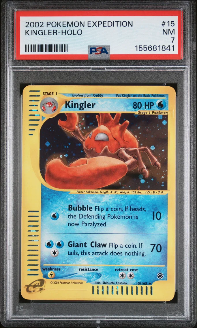 2002 #15 Kingler-Holo PSA 7 Expedition