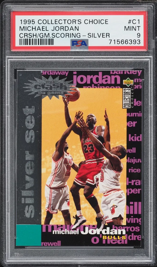 1995 Collector's Choice Crash The Game Silver Set Michael Jordan #C1 PSA 9 MINT
