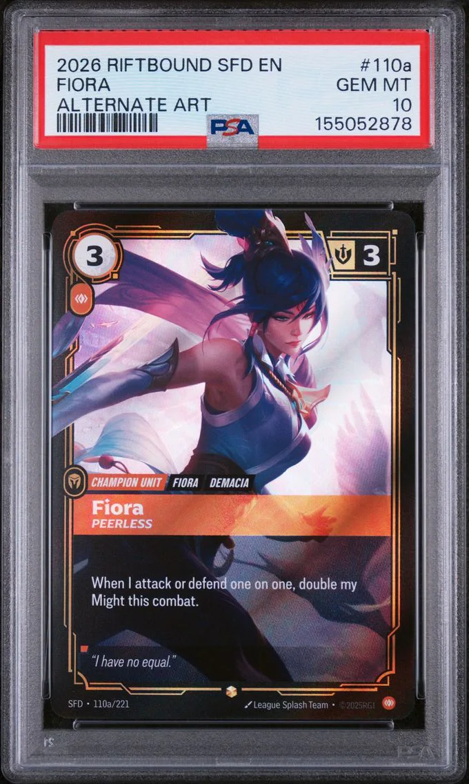 2026 #110a Fiora - Peerless PSA 10 Riftbound: League of Legends Sfd-Spiritforged