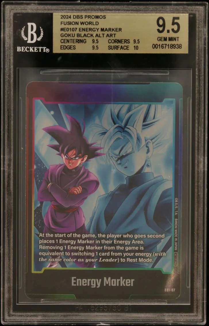 2024 #E0107 Energy Marker (Goku Black) BGS 9.5 Dragon Ball Super Card Game Fusion World Promos