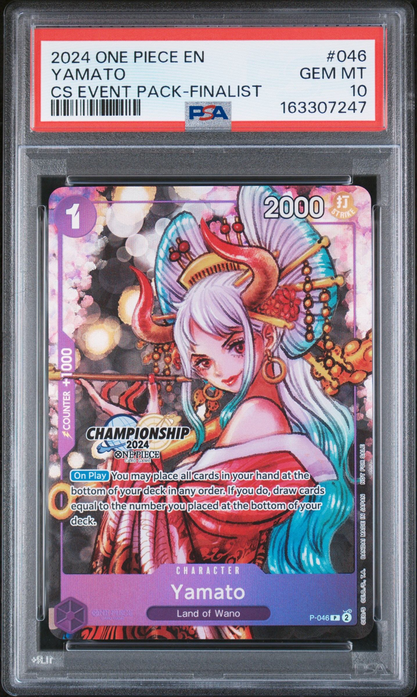 2024 #046 Yamato PSA 10 One Piece Championship 2024 Event Pack