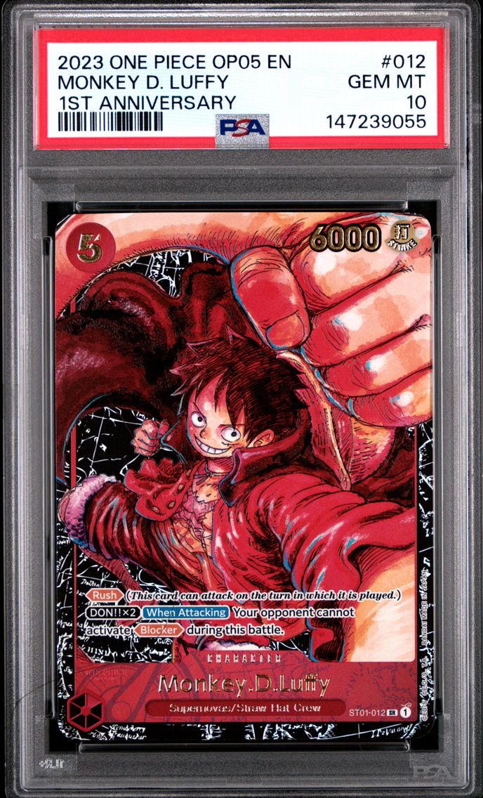 2023 #012 Monkey D. Luffy PSA 10 One Piece OP05-Awakening of the New Era