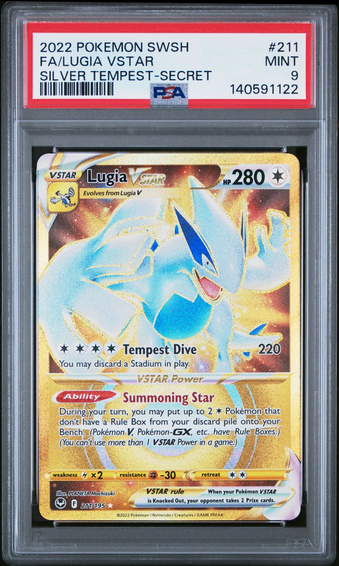 2022 #211 Full Art/Lugia Vstar PSA 9 Sword & Shield Silver Tempest