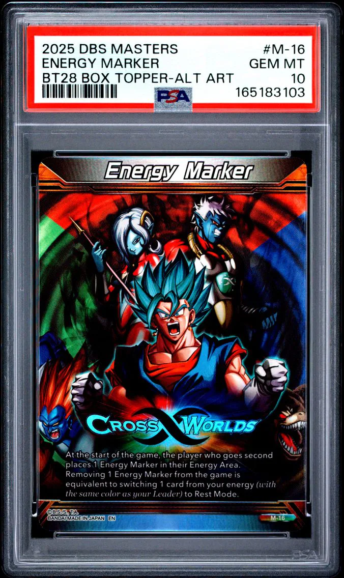 2025 #M-16 Energy Marker PSA 10 Dragon Ball Super Card Game Masters Series 28 Prismatic Clash