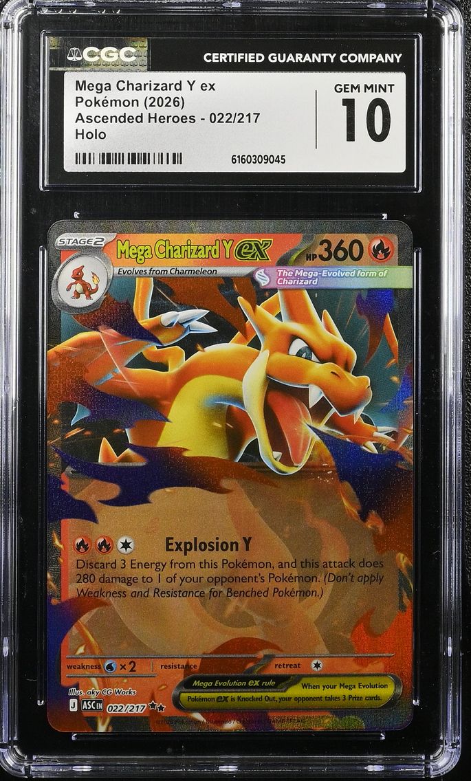 2026 #022 Mega Charizard Y ex CGC 10 Ascended Heroes - ASC EN - English