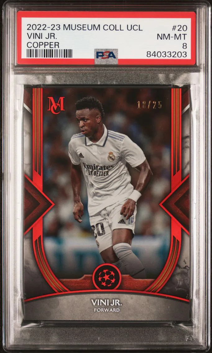 2022 #20 Vini Jr. PSA 8 Topps Museum Collection UEFA Champions League