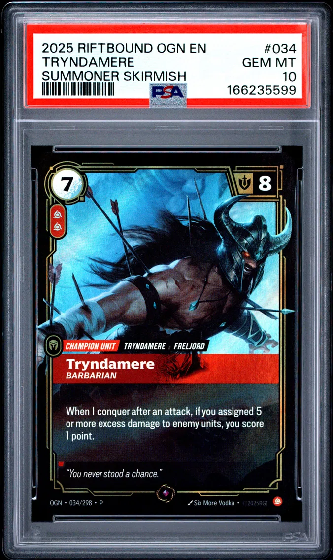 2025 #034 Tryndamere - Barbarian PSA 10 Riftbound: League of Legends Ogn-Origins