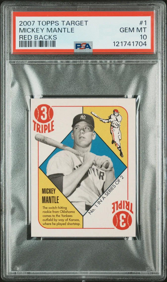 2007 #1 Mickey Mantle PSA 10 Topps Target Red Backs