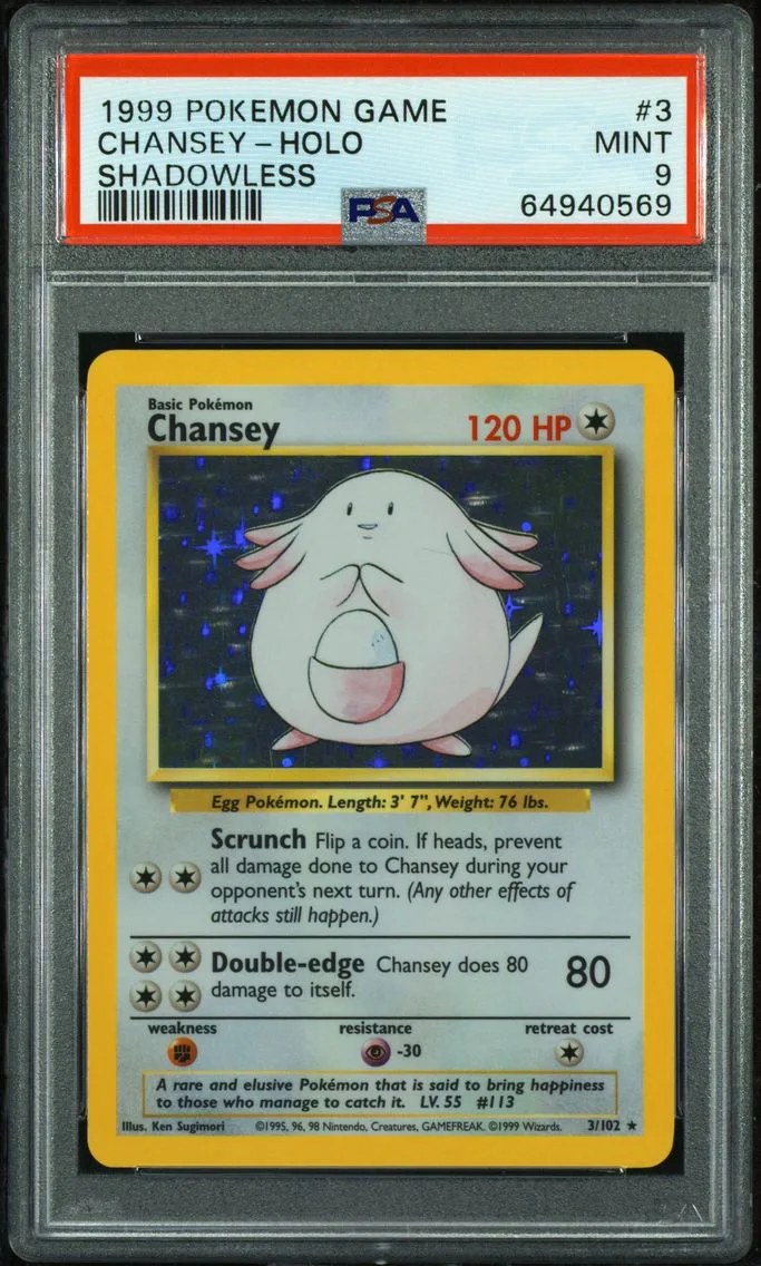 1999 #3 CHANSEY-HOLO PSA 9 POKEMON GAME | SHADOWLESS