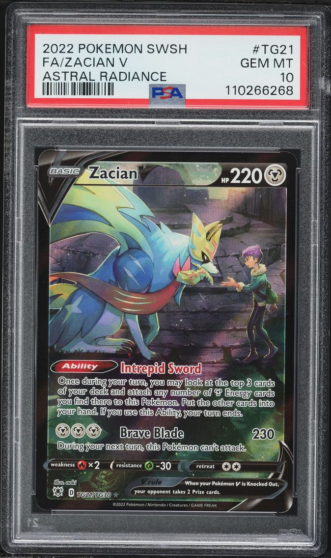 2022 #TG21 Full Art/Zacian V PSA 10 Sword & Shield Astral Radiance Pokemon