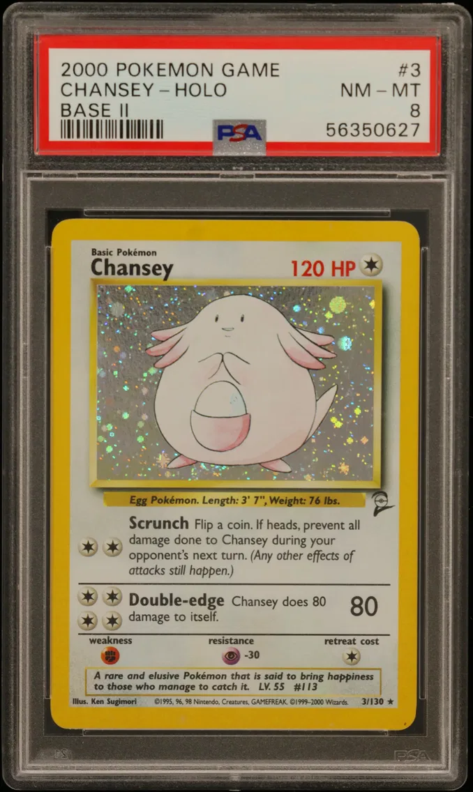 2000 #3 Chansey-Holo PSA 8 Game Base II