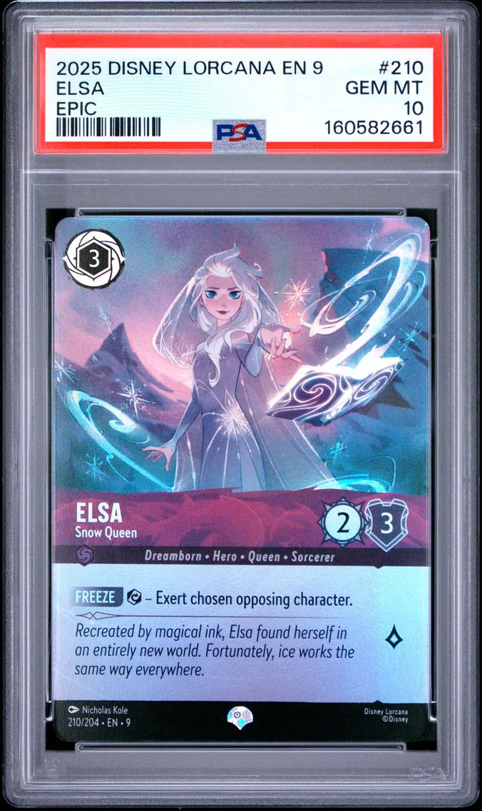 2025 #210 Elsa - Snow Queen PSA 10 Disney Lorcana EN 9-Fabled