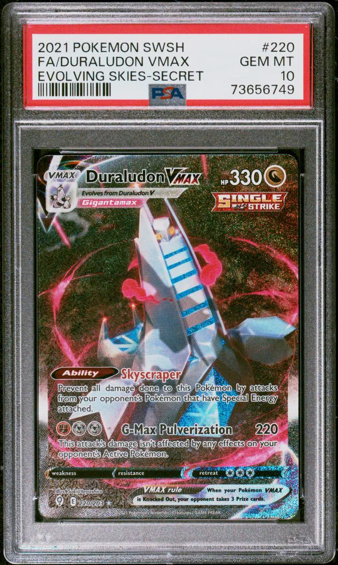 2021 #220 Full Art/Duraludon Vmax PSA 10 Sword & Shield Evolving Skies Pokemon