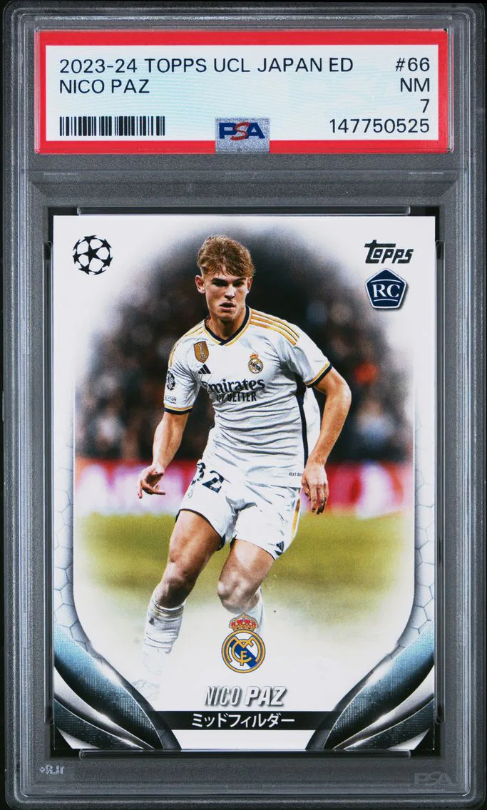 2023 #66 Nico Paz PSA 7 Topps UEFA Champions League Japan Edition