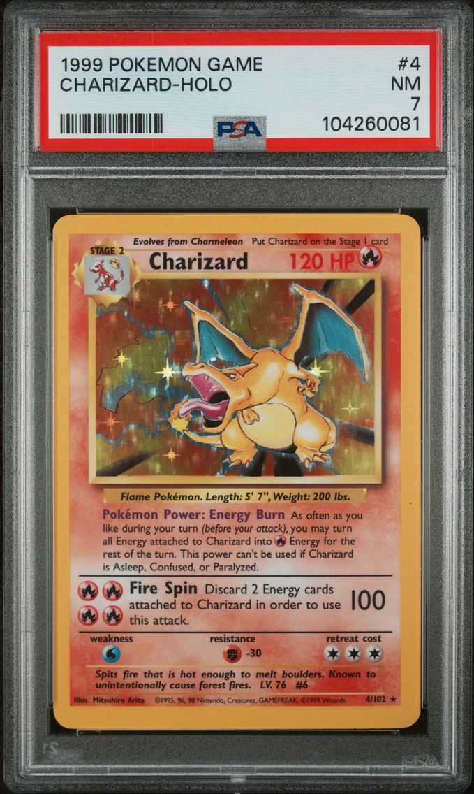 1999 #4 Charizard-Holo PSA 7 Game
