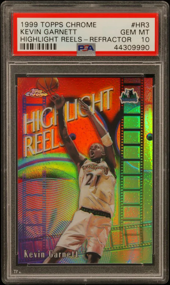 1999 #HR3 Kevin Garnett PSA 10 Topps Chrome Highlight Reels