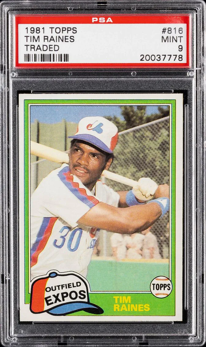 1981 #816 Tim Raines PSA 9 Topps