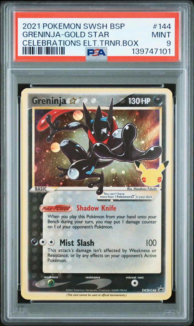 2021 #144 Greninja-Gold Star PSA 9 Swsh Black Star Promo Pokemon