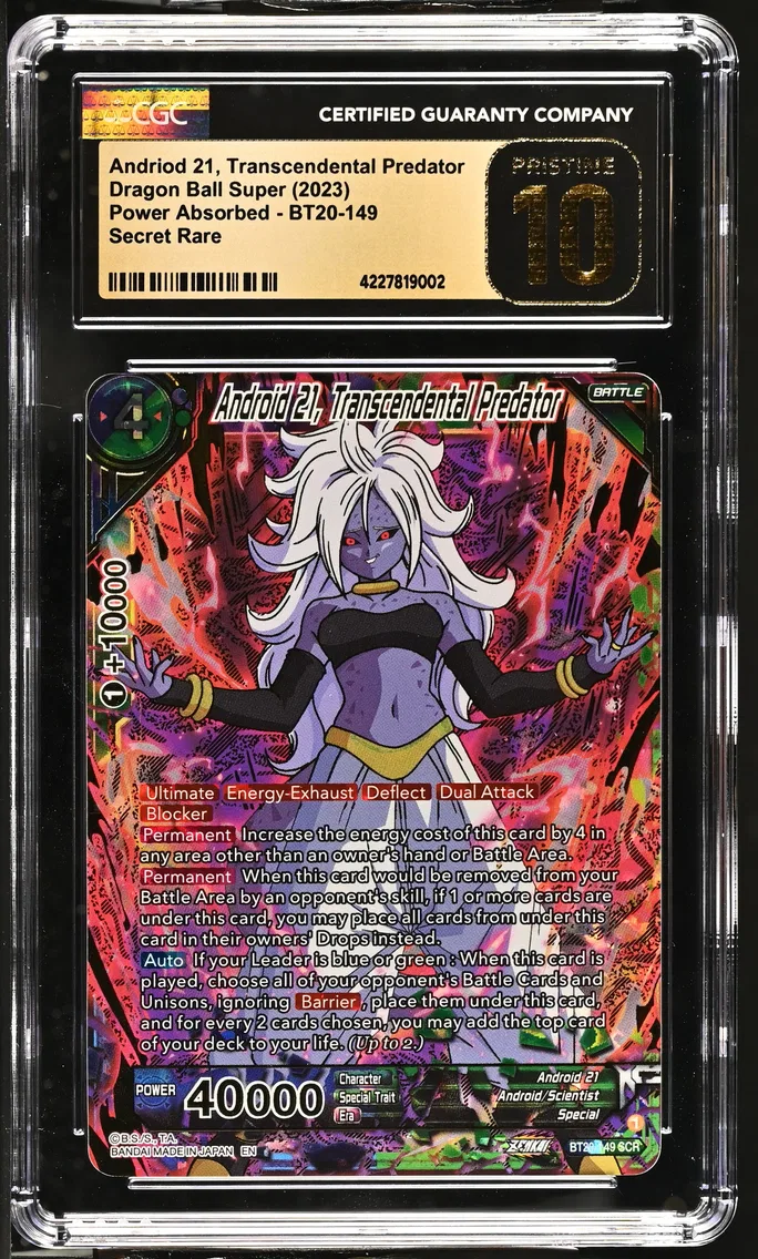 2023 #BT20-149 Andriod 21, Transcendental Predator CGC 10 Pristine Power Absorbed - English