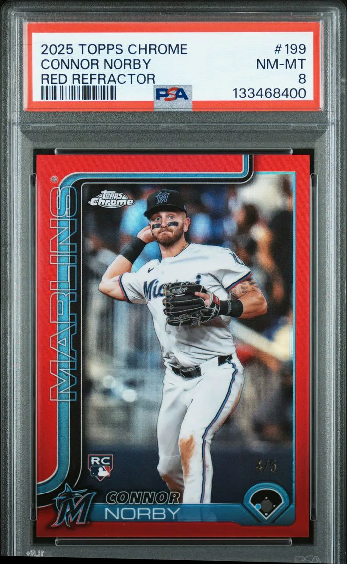2025 #199 Connor Norby PSA 8 Topps Chrome