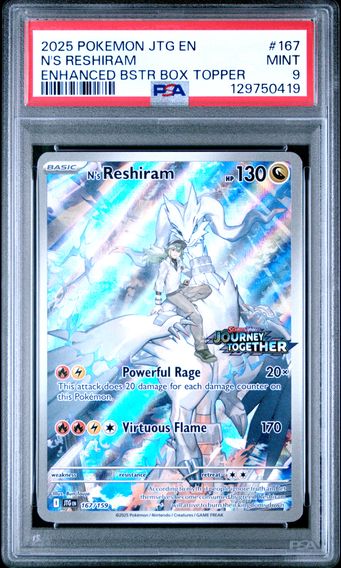 2025 #167 N's Reshiram PSA 9 Jtg EN-Journey Together