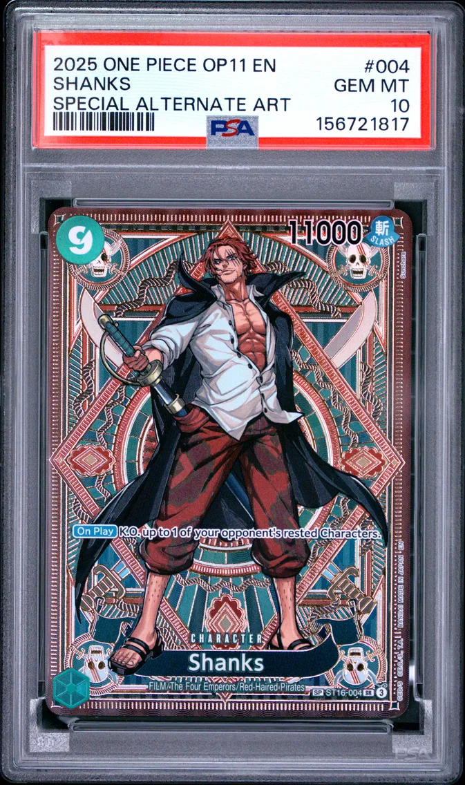 2025 #004 Shanks PSA 10 One Piece OP11-A Fist of Divine Speed