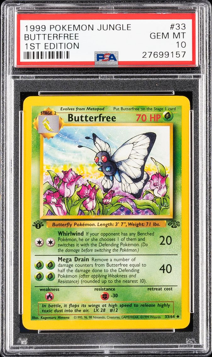 1999 #33 Butterfree 1st Edition PSA 10 Jungle Pokemon