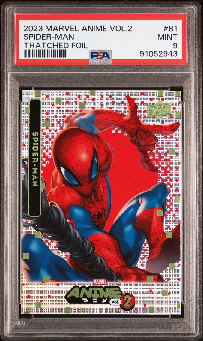 2023 #81 Spider-Man PSA 9 Upper Deck Marvel Anime Vol. 2