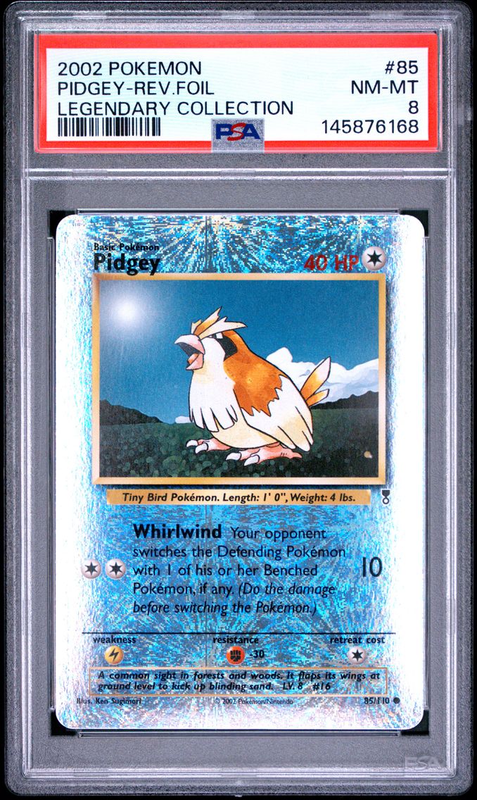 2002 #85 Pidgey-Reverse Foil PSA 8 Legendary Collection