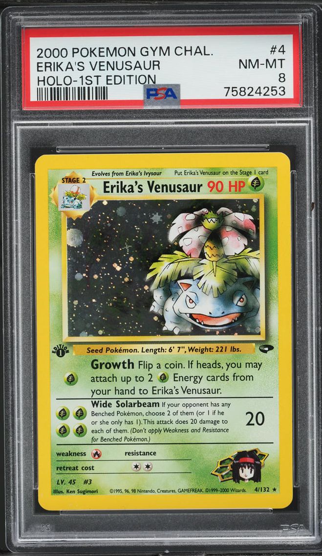2000 #4 GYM CHALLENGE 1ST EDITION HOLO ERIKA'S VENUSAUR PSA 8 POKEMON