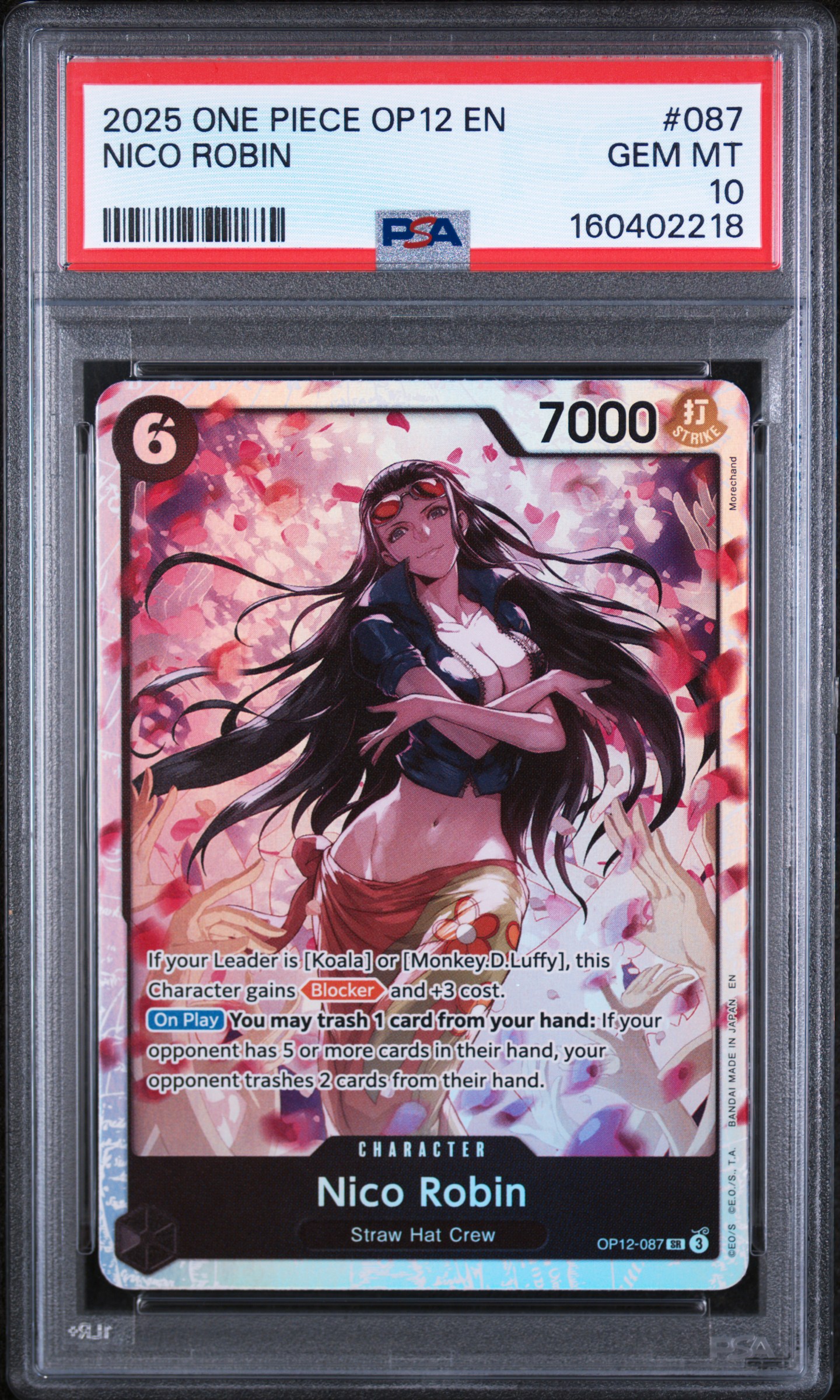 2025 #087 Nico Robin PSA 10 One Piece Op12-Legacy Of The Master