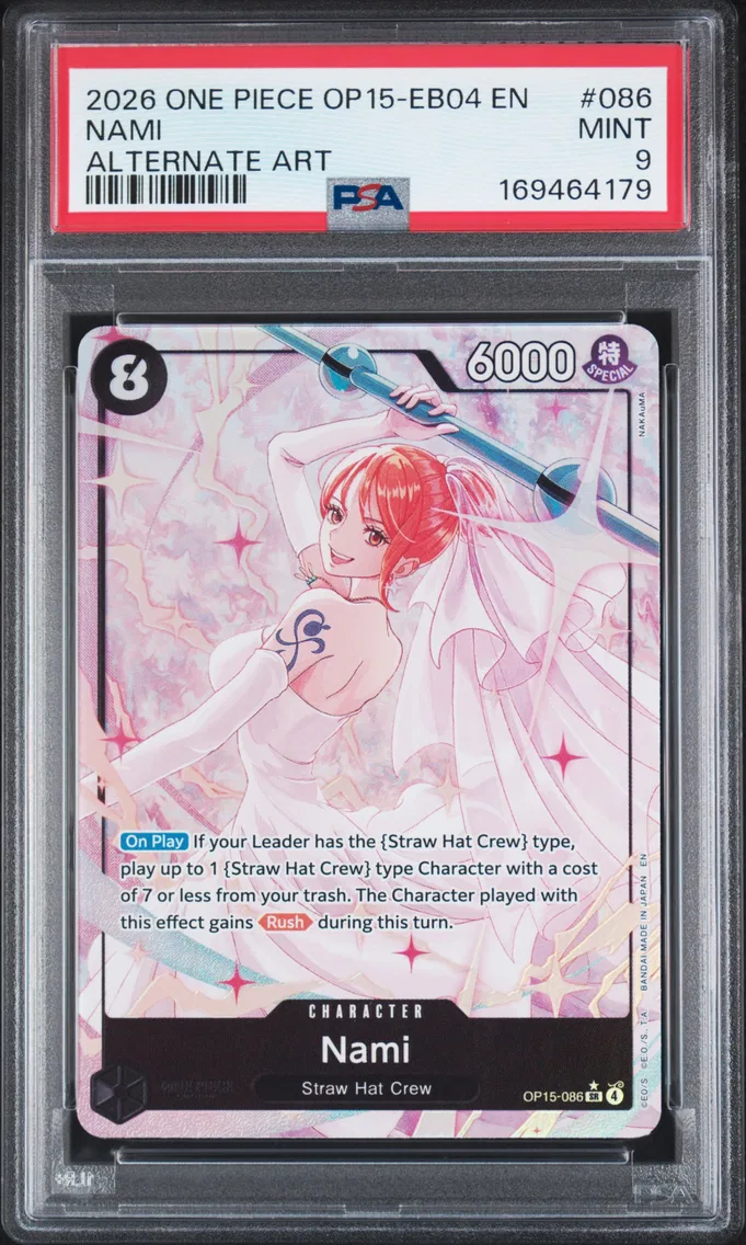 2026 #086 Nami PSA 9 One Piece OP15-EB04-Adventure on Kami's Island