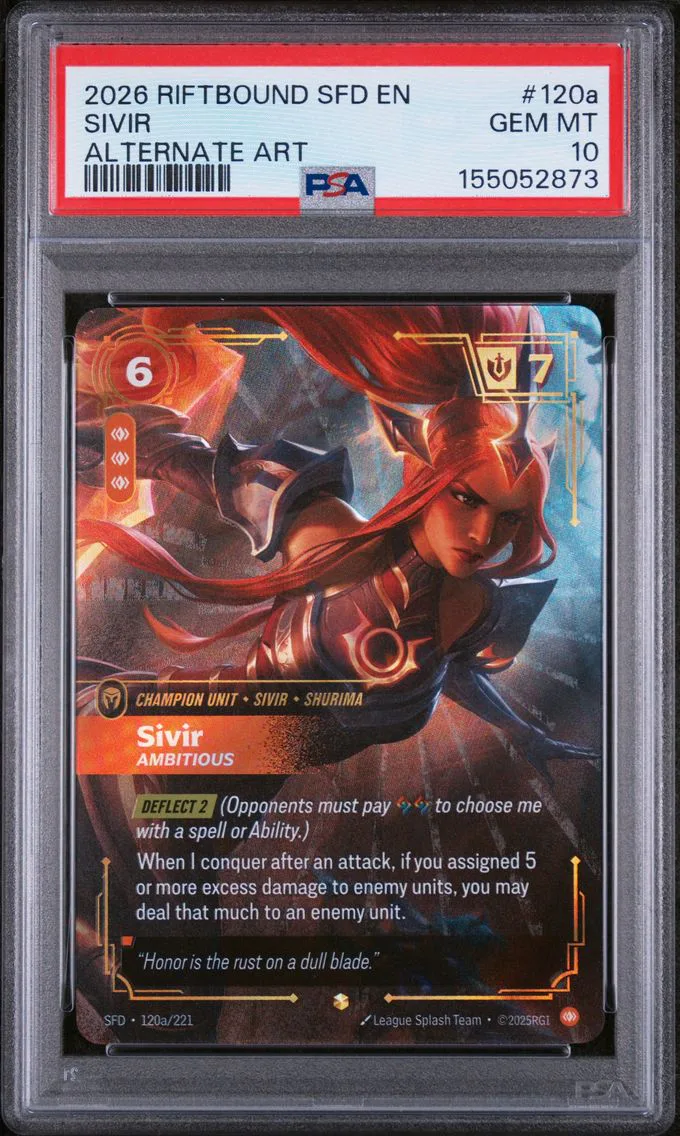 2026 #120a Sivir - Ambitious PSA 10 Riftbound: League of Legends Sfd-Spiritforged