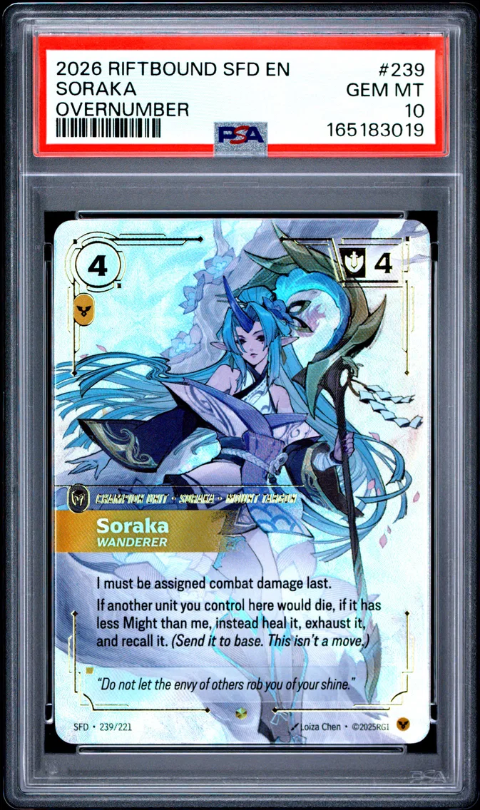2026 #239 Soraka - Wanderer PSA 10 Riftbound: League of Legends Sfd-Spiritforged