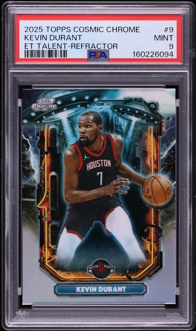 2025 Topps Chrome Cosmic Extraterrestrial Talent ET Refractor Kevin Durant #9 PSA 9 MINT