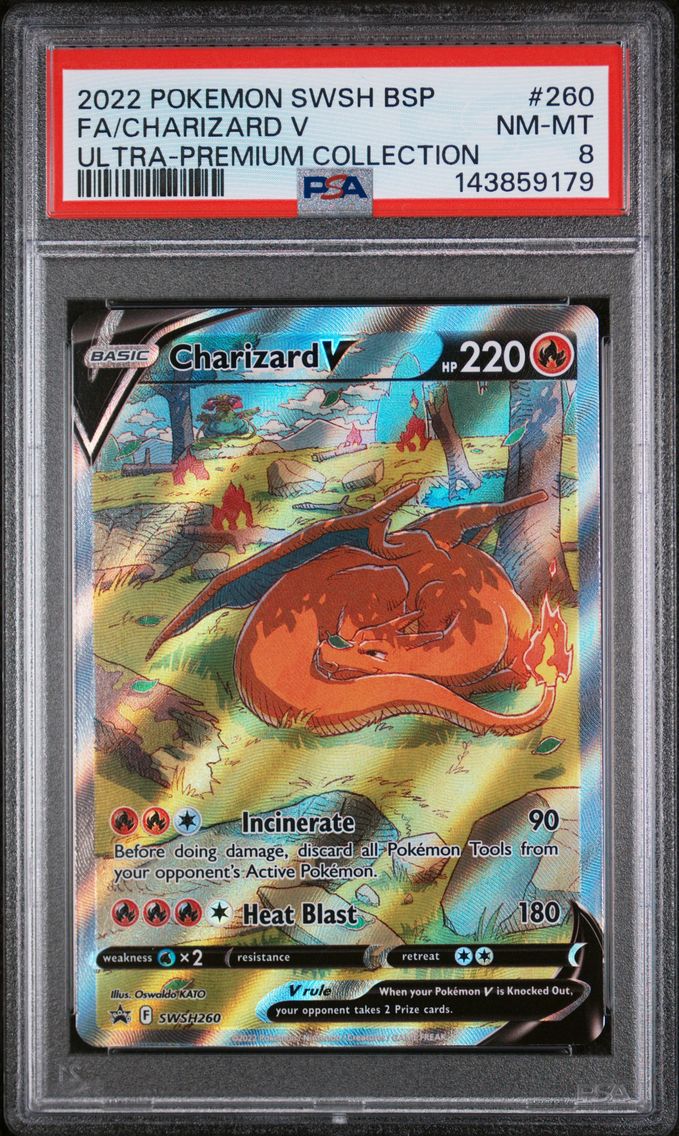 2022 #260 Full Art/Charizard V PSA 8 Swsh Black Star Promo Pokemon